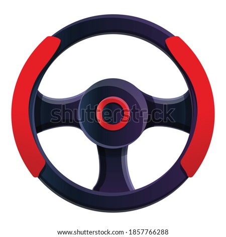 Video game steering wheel icon. Cartoon of video game steering wheel vector icon for web design isolated on white background