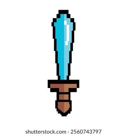 video game sword pixelated isolated