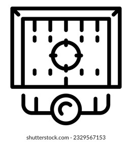 Video game target icon outline vector. Slot chest. Machine casino