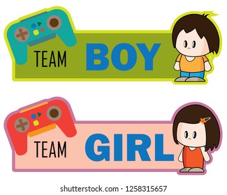 video game team sign for Boy or Girl