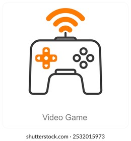 Conceito de ícone de tecnologia e videogame