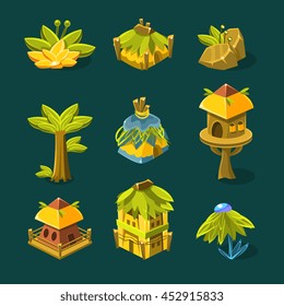 Video Game Tropical Forest Design Collection Of Elements