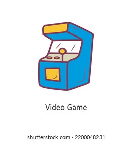 Video Game Vektorgrafik gefüllt Umriss Icon Design Illustration. Gaming-Symbol auf weißem Hintergrund EPS10-Datei