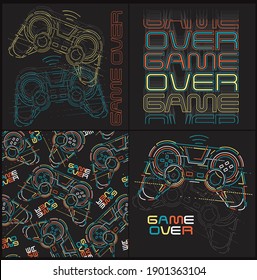 video game vector graphic design for t shirt