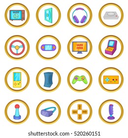 Video game vector set in cartoon style isolated on white background
