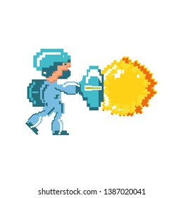 video game warrior with fire ball