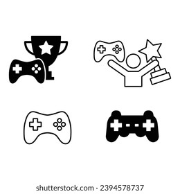 video game winner icon vector computer game vector set