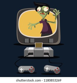 video game zombie vector illustration 