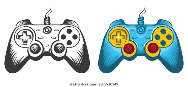 video gamepad vector design illustration set 