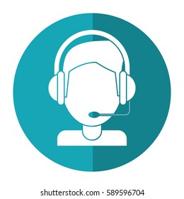 video gamer with headset shadow