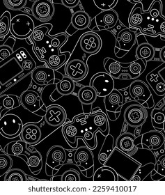 Video Games controller background Gadgets and Devices Seamless pattern