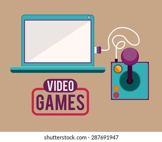 Video games design over beige background, vector illustration