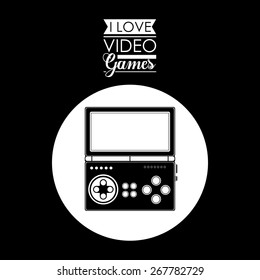 Video Games design over black background, vector illustration