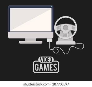 Video games design over black background, vector illustration