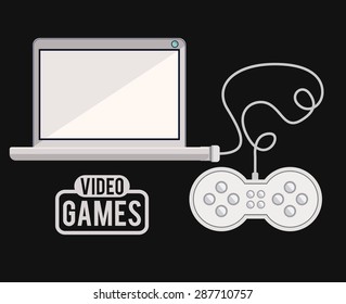 Video games design over black background, vector illustration