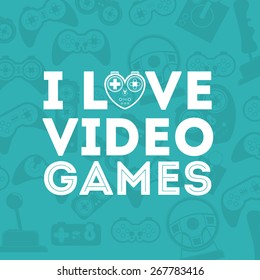 Video Games design over blue background, vector illustration