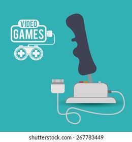 Video Games design over blue background, vector illustration