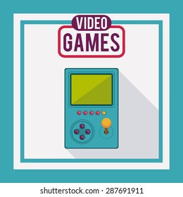 Video games design over blue background, vector illustration
