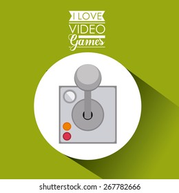 Video Games design over green background, vector illustration