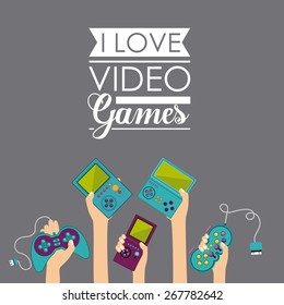 Video Games design over  grey background, vector illustration