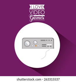 Video games design over purple background, vector illustration