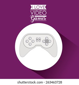 Video games design over purple background, vector illustration