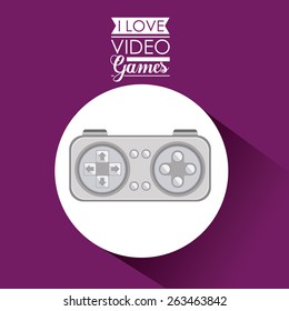 Video games design over purple background, vector illustration