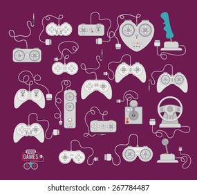 Video Games design over purple background, vector illustration