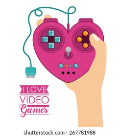 Video Games design over white background, vector illustration
