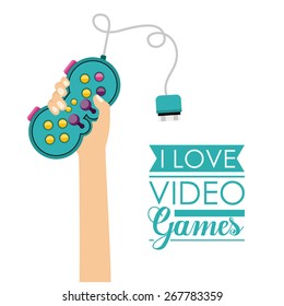 Video Games design over white background, vector illustration