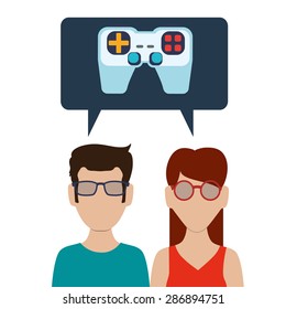 Video games design over white background, vector illustration