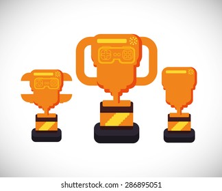 Video games design over white background, vector illustration