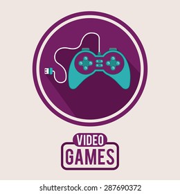 Video games design over white background, vector illustration