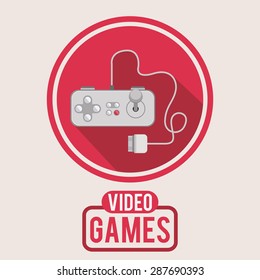 Video games design over white background, vector illustration
