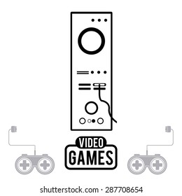 Video games design over white background, vector illustration
