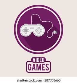 Video games design over white background, vector illustration