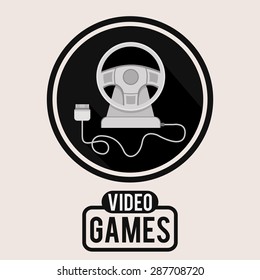 Video games design over white background, vector illustration