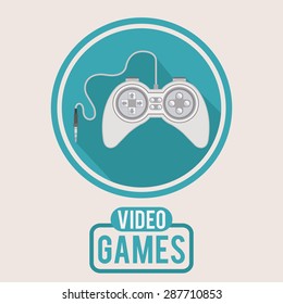 Video games design over white background, vector illustration