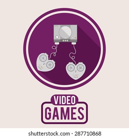 Video games design over white background, vector illustration