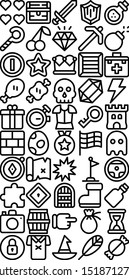 Video games elements minimal icons