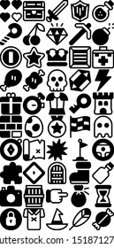 Video games elements minimal icons