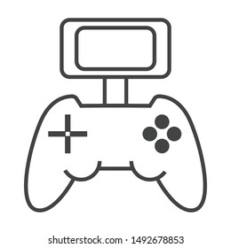 Video games icon  .linear style sign for mobile concept and web design. simple line vector set icon.