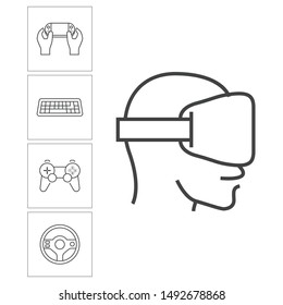 Video games icon  .linear style sign for mobile concept and web design. simple line vector set icon.