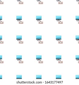 Video games icon pattern seamless isolated on white background. Editable flat Video games icon. Video games icon pattern for web and mobile.