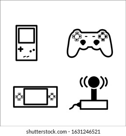 Video games icon set.  Isolated vector icons.