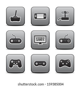 Video Games Icons Square Icon Set
