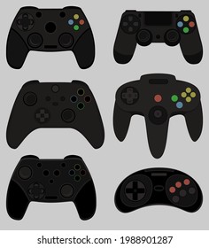 Video games joystick icons set vector image