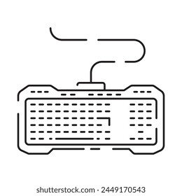 Video games line icon. Game genres and attributes. Controller, joystick and computer. Game console