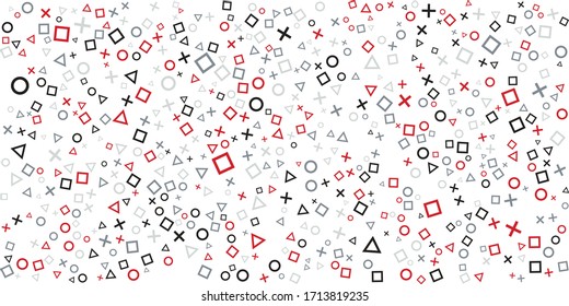 Video games outline pattern. Vector game concept seamless background. Play station game pad. Abstract background controller seamless pattern on white background
