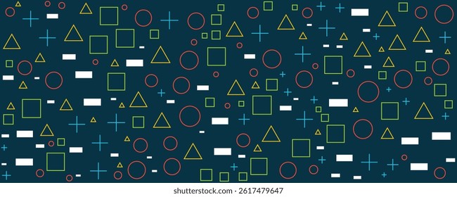 Video games outline pattern. Vector game concept seamless background. Play station game pad. Abstract background controller seamless pattern on dark background
